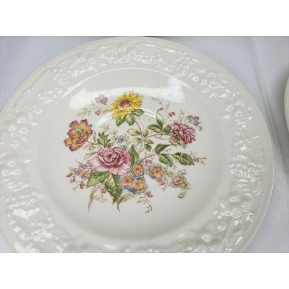 2 Eggshell Theme Homer Laughlin Made In U.S.A Teacup & Saucer Set C41N5 - Picture 5 of 16